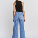 Veda Wide Leg Trouser Hem Jeans - Mica Denim