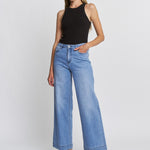 Veda Wide Leg Trouser Hem Jeans - Mica Denim