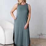 Vera Brushed Midi Dress - Ash Jade