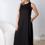 Vera Brushed Midi Dress - Black