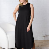 Vera Brushed Midi Dress - Black