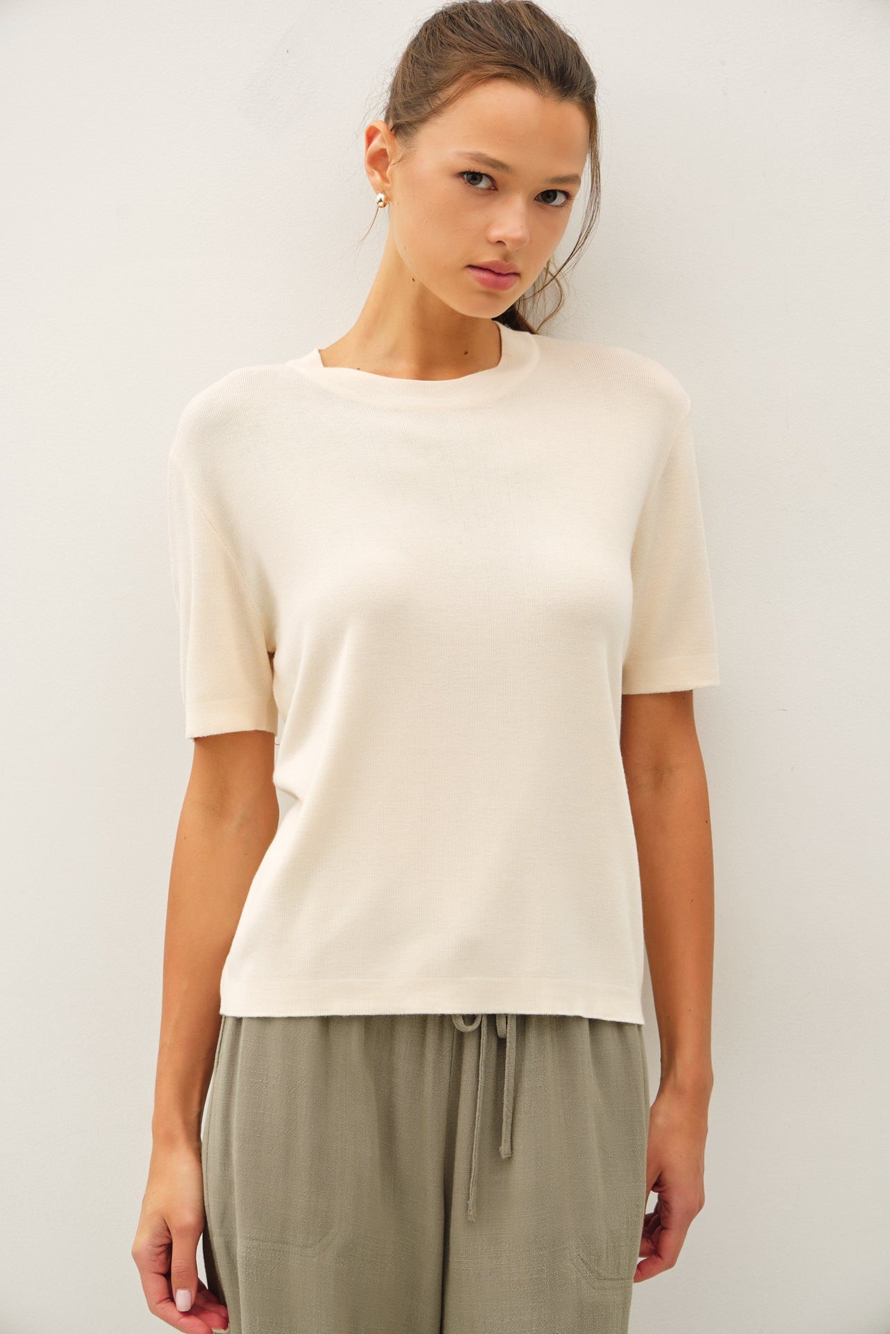 Vera Cashmere Blended Short Sleeve Sweater
