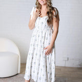 Vera Stripe Floral Corset Midi Dress - Ivory FINAL SALE
