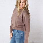 Verena Raglan Loose Fit Sweater - Brown
