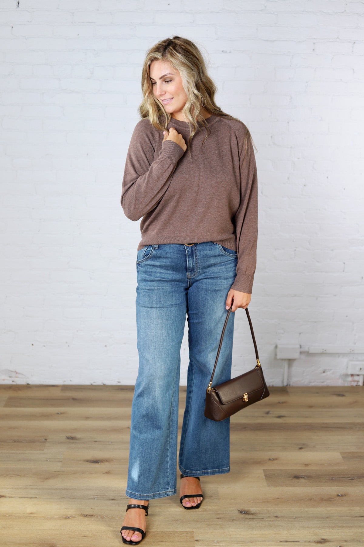 Verena Raglan Loose Fit Sweater - Brown