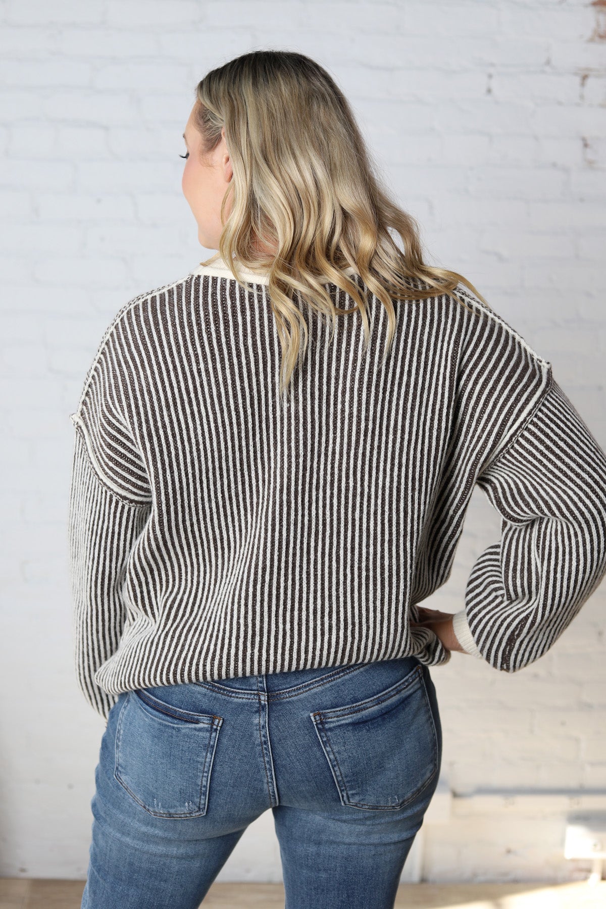 Verena Textured Stripe Detail Sweater