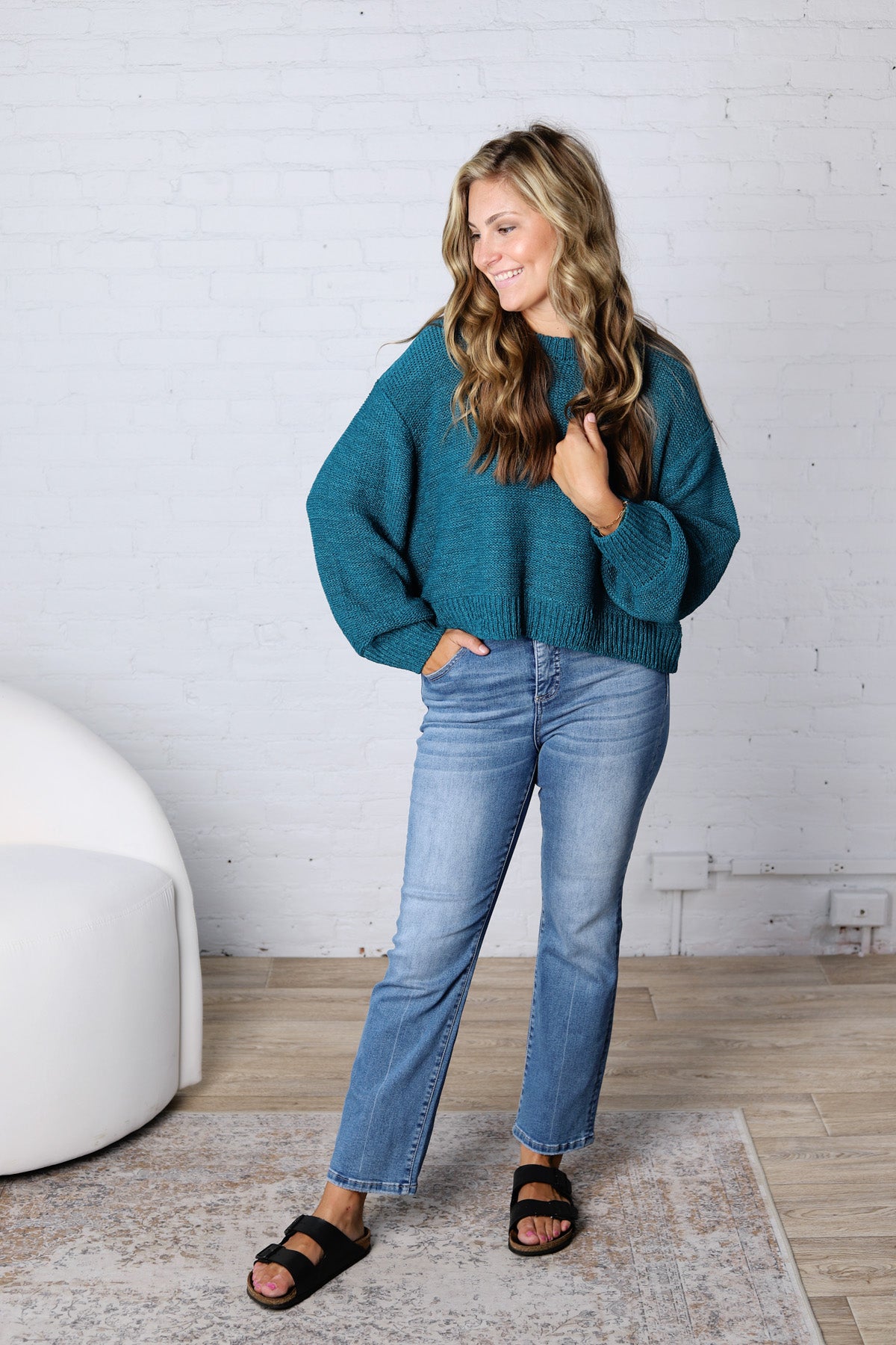 Vesper High Rise Crop Straight Jeans - Risen Jeans