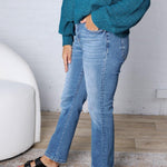 Vesper High Rise Crop Straight Jeans - Risen Jeans