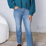 Vesper High Rise Crop Straight Jeans - Risen Jeans