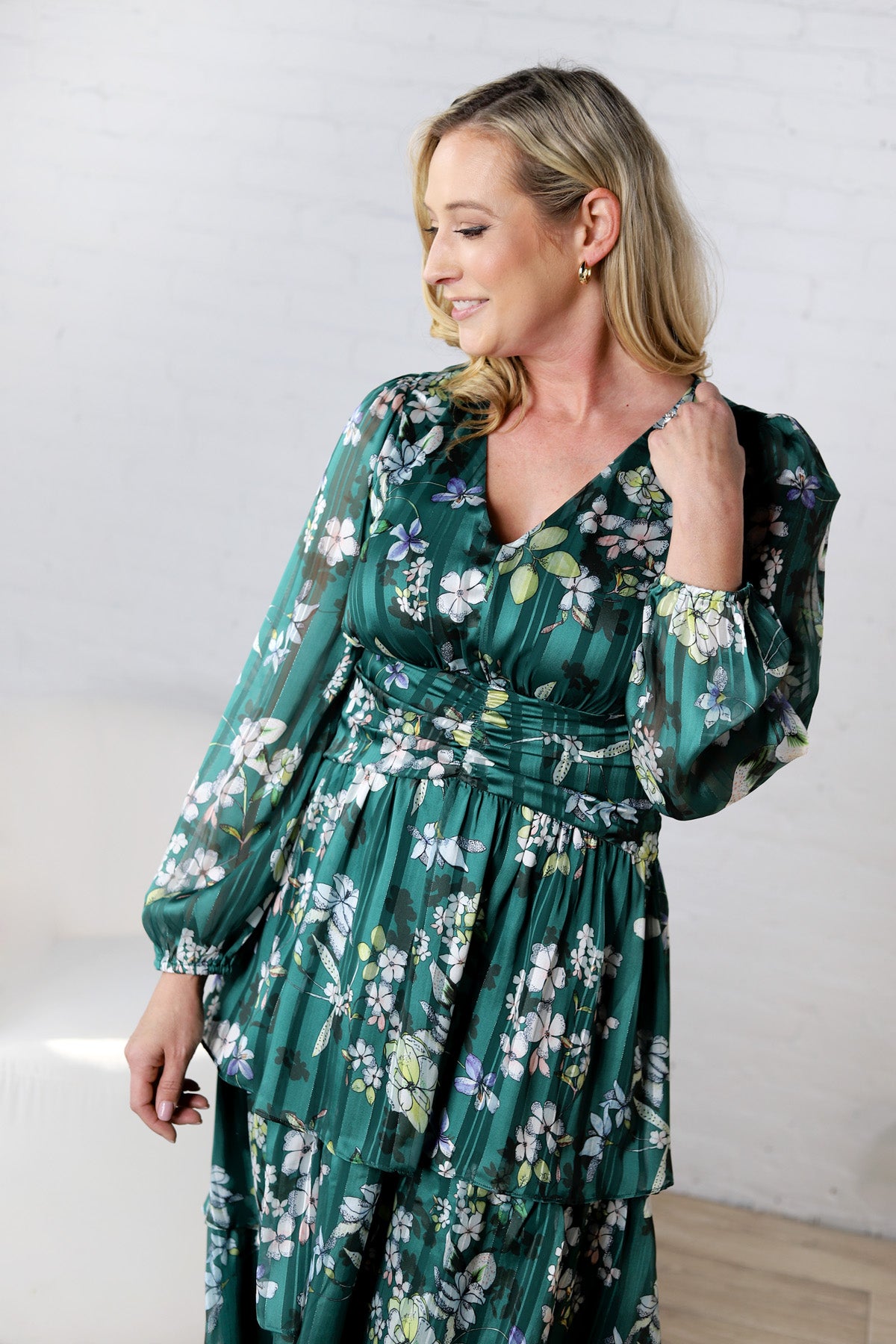 Victoria Tiered Maxi Dress - Forest Green