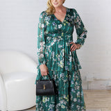 Victoria Tiered Maxi Dress - Forest Green