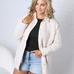 Vina Snap on Shacket with Pockets - Natural