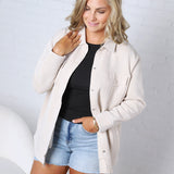 Vina Snap on Shacket with Pockets - Natural