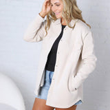 Vina Snap on Shacket with Pockets - Natural