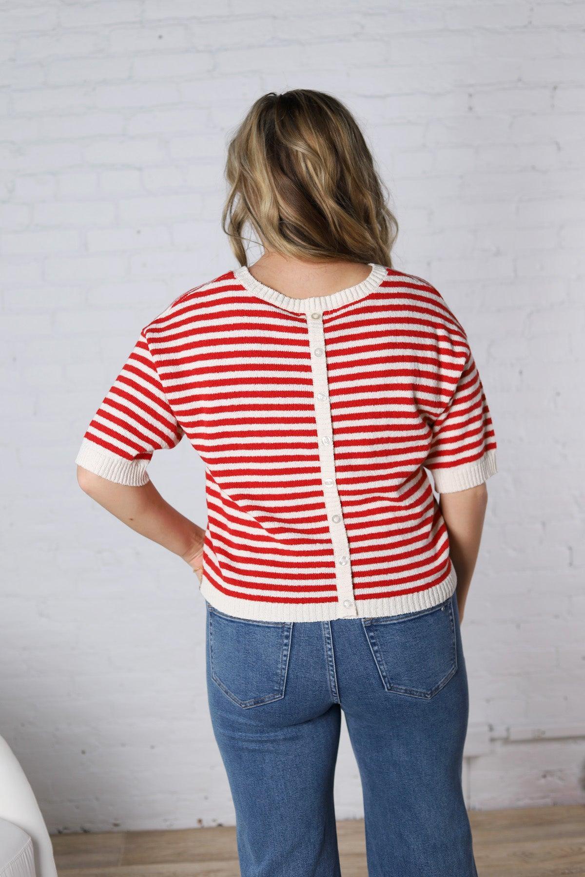 Vivy Contrast Trim S/S Sweater