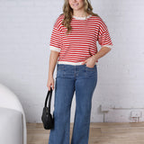 Vivy Contrast Trim S/S Sweater