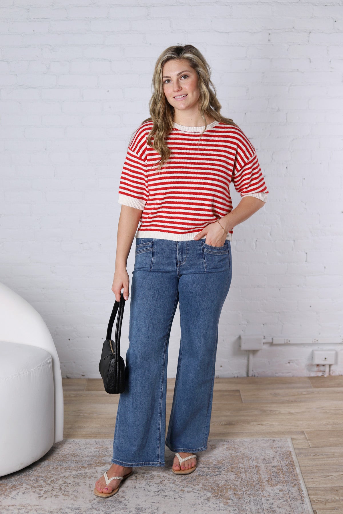 Vivy Contrast Trim S/S Sweater