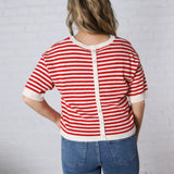 Vivy Contrast Trim S/S Sweater FINAL SALE