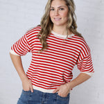 Vivy Contrast Trim S/S Sweater FINAL SALE