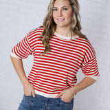 Vivy Contrast Trim S/S Sweater FINAL SALE