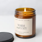 Warm + Cozy 9 oz Soy Candle - Amber Jar