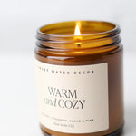 Warm + Cozy 9 oz Soy Candle - Amber Jar