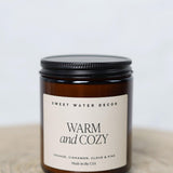 Warm + Cozy 9 oz Soy Candle - Amber Jar