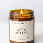 Warm + Cozy 9 oz Soy Candle - Amber Jar