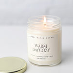 Warm + Cozy 9 oz Soy Candle - Clear Jar