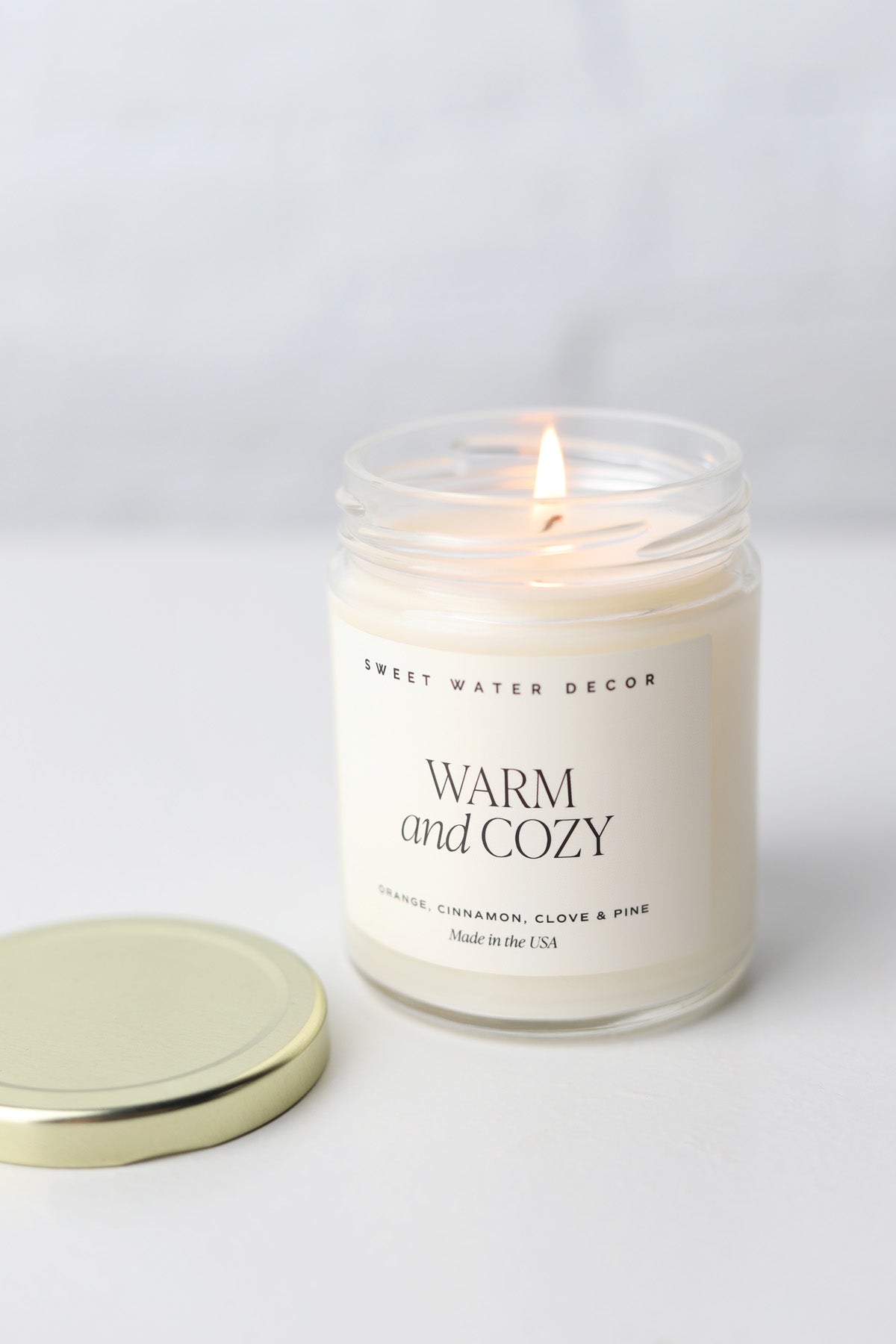 Warm + Cozy 9 oz Soy Candle - Clear Jar