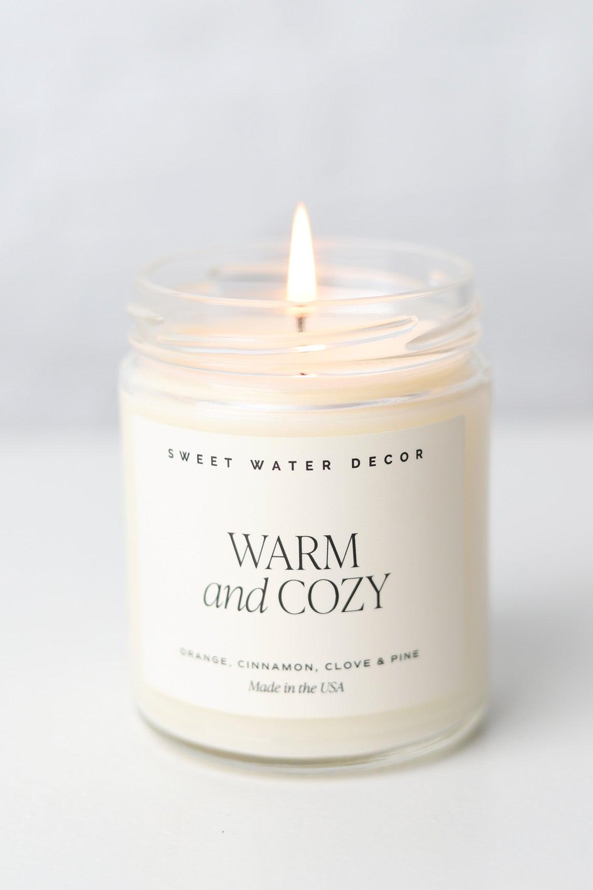 Warm + Cozy 9 oz Soy Candle - Clear Jar