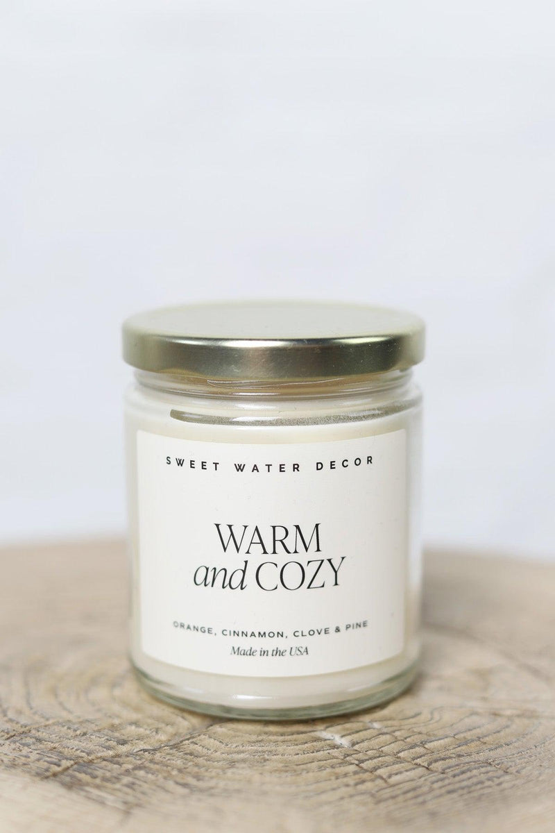 Warm + Cozy 9 oz Soy Candle - Clear Jar