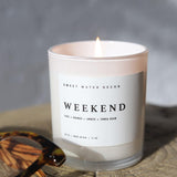 Weekend 11 oz. Soy Candle - White Jar Wood Lid Candle