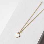 White Enamel Heart Necklace - Gold - Baubles + Bobbies