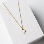 White Enamel Heart Necklace - Gold - Baubles + Bobbies