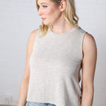 Willow Ribbed Knit Top - Heather Grey