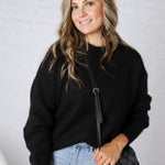 Winslet Cozy Crewneck Sweater - Black FINAL SALE