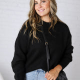 Winslet Cozy Crewneck Sweater - Black FINAL SALE