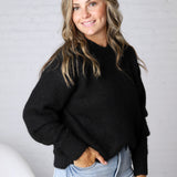 Winslet Cozy Crewneck Sweater - Black FINAL SALE