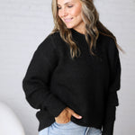 Winslet Cozy Crewneck Sweater - Black FINAL SALE