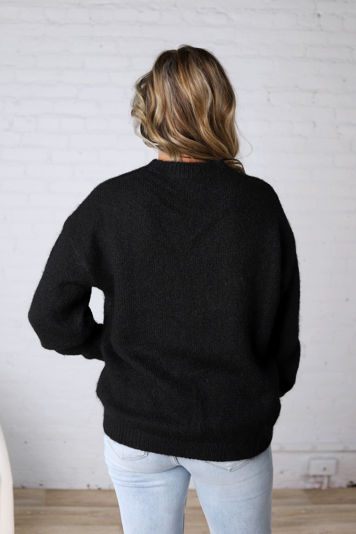 Winslet Cozy Crewneck Sweater - Black FINAL SALE