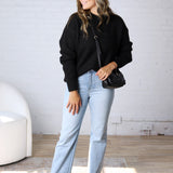 Winslet Cozy Crewneck Sweater - Black