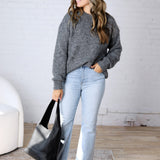 Winslet Cozy Crewneck Sweater - Gray FINAL SALE