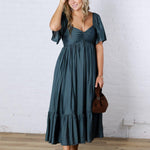 Winslet Willow Sweetheart Smocked Midi Dress