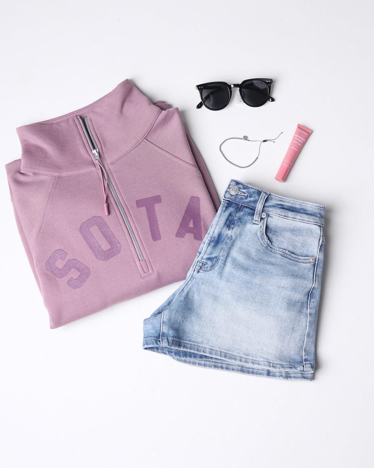 Women's Lila 1/2 Zip Sweatshirt - Lavender Haze