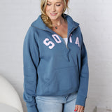Women's Lila 1/2 Zip Sweatshirt - Pale Blue