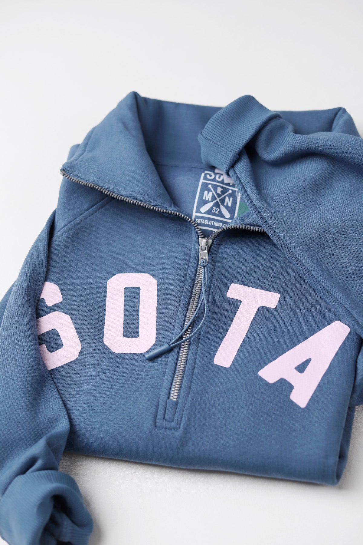 Women's Lila 1/2 Zip Sweatshirt - Pale Blue FINAL SALE
