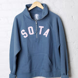 Women's Lila 1/2 Zip Sweatshirt - Pale Blue FINAL SALE