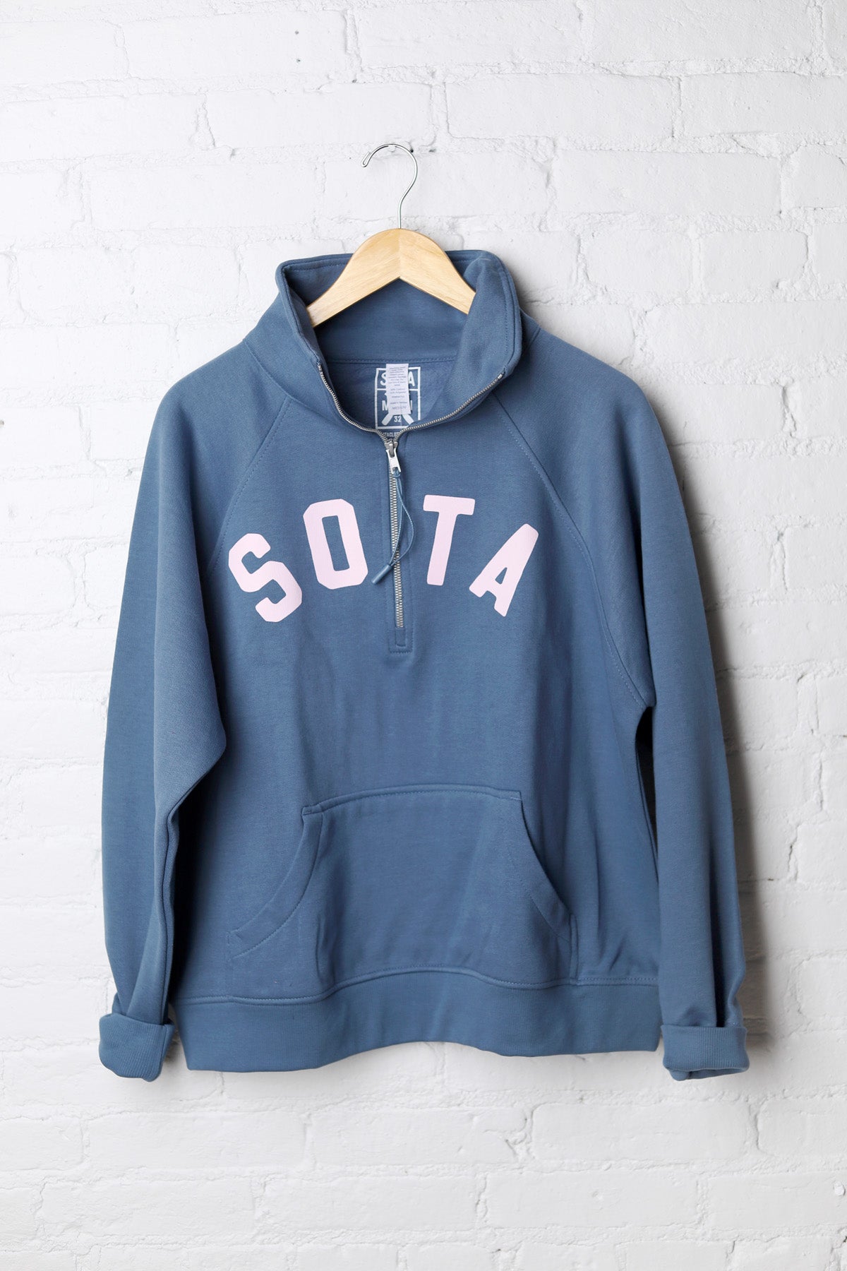 Women's Lila 1/2 Zip Sweatshirt - Pale Blue FINAL SALE