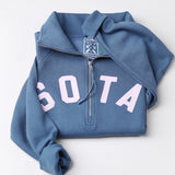 Women's Lila 1/2 Zip Sweatshirt - Pale Blue FINAL SALE